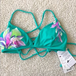 Athleta Vintage Floral Tie Back Bikini Top